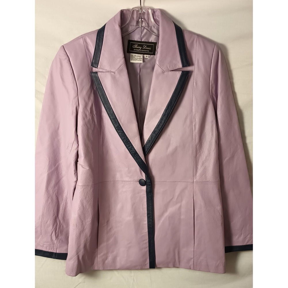 Terry Lewis lavender leather coat size S